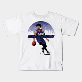 Cade Cunningham Detroit Skyline Kids T-Shirt